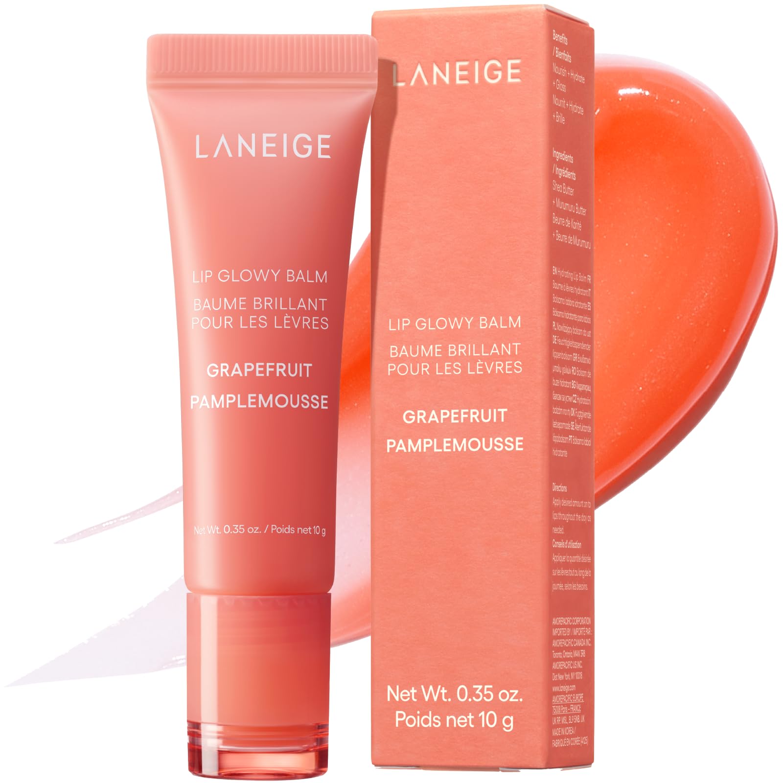 Laneige Бальзам для губ Glow Грейпфрут 10 г Крем для губ Маска для губ Бальзам для губ Увлажняющая маска для губ Корейский