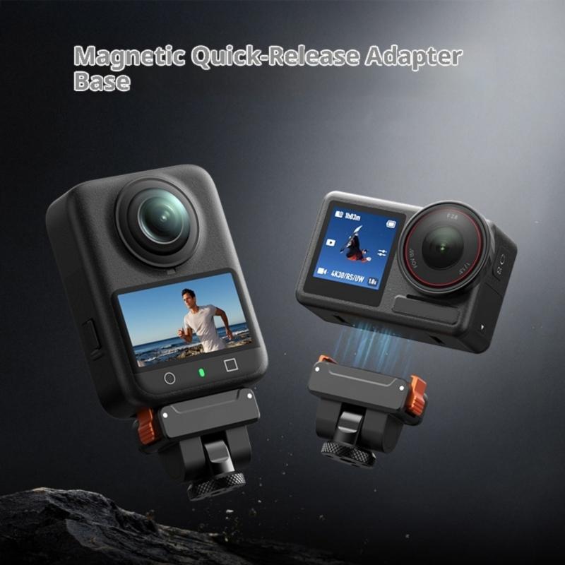 Camera Quick Release Mount Bracket With Magnetic Locking System For Action 5Pro/4/3 Camera And Tripod Compatibility