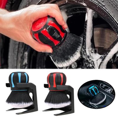 Escovas de detalhamento de carro com tampas de rack de armazenamento, cerdas macias, limpador de pó para interior de automóveis, ferramenta de limpeza de detalhes de escova de detalhes de carro