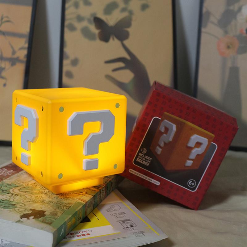 Super Mario Bros Led Question Mark Brick Night Light Usb Charging Desk Lamp Light For Kids Birthday X-Mas Gifts