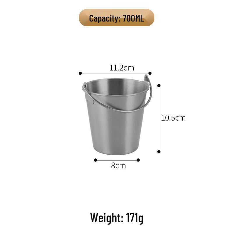 ZISIZ 304 Stainless Steel Ice & Snack Serving Bucket