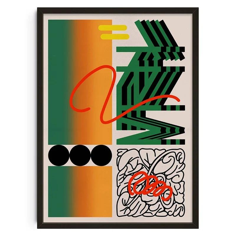 Vintage Classic Posters Retro Abstract Tin Signs Print Mid Century Wall Art Canvas Painting for Living Room Bedroom Home Decor
