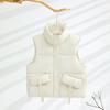 Color women's clothing spring and autumn new cotton-padded vest drawstring stand-up collar sleeveless vest
