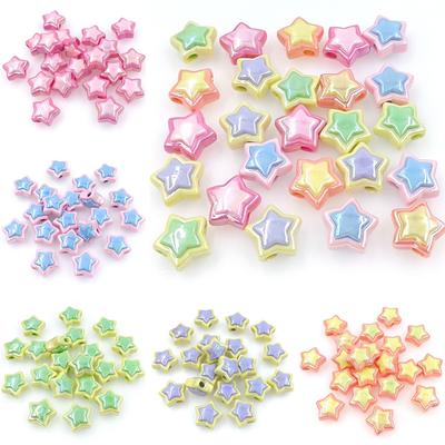 Home Party Supplies Necklace 10Pcs Making DIY Jewelry Accessories UV Double Color Creative Bracelets Stereo Materials Loose Beads Star 18mm Handmade