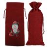 Rhinestone Christmas Wine Bag Convenient Natural Burlap Breathable Durable Washable Rhinestone Painting Wine Bag