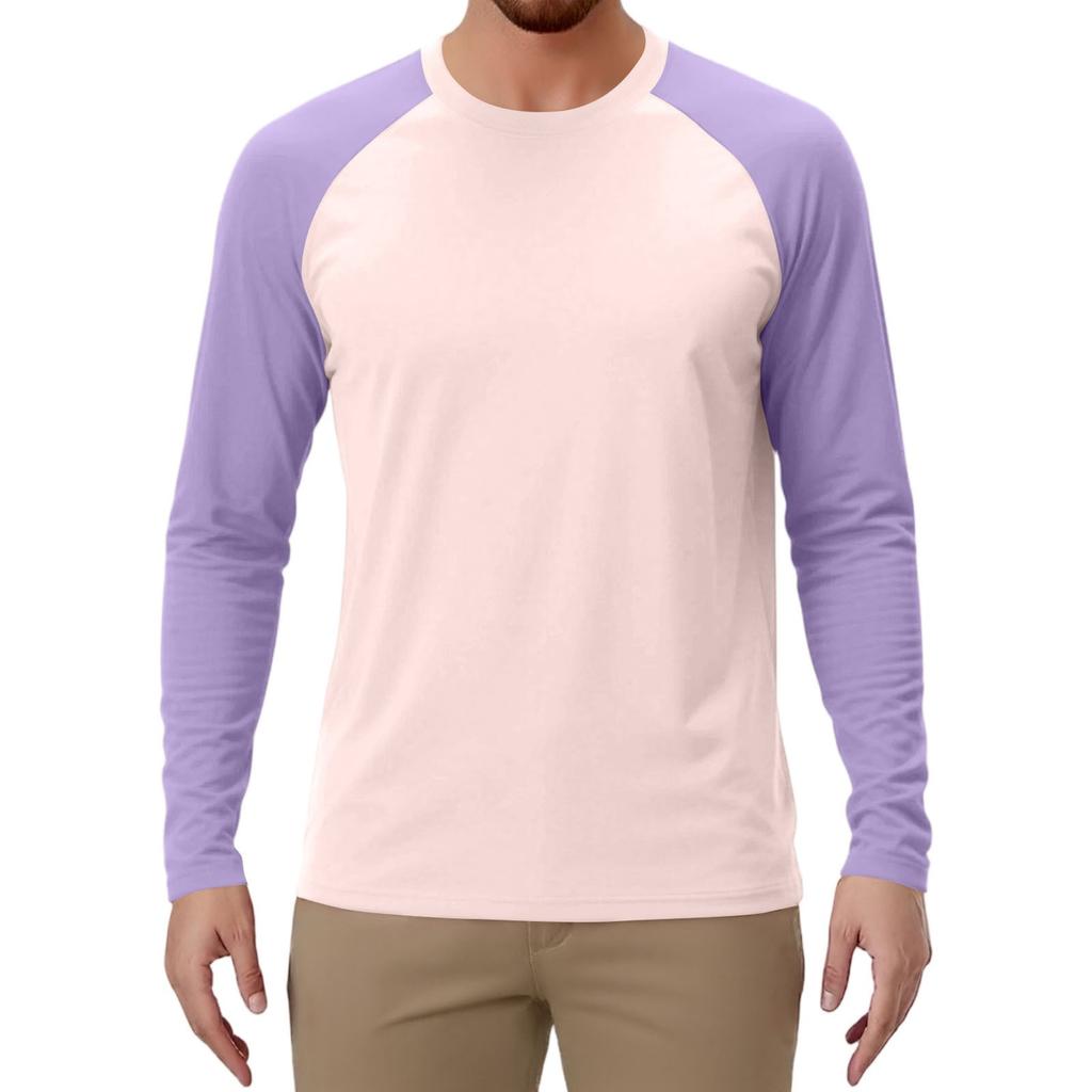 Pánské sportovní tričko s dlouhým rukávem raglánového střihu v kontrastních barvách