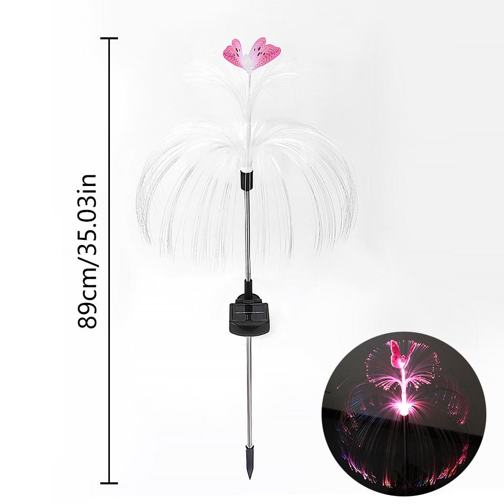 2Pack Solar Lights 7 Colors Courtyard Garden Waterproof Butterfly Jellyfish Decoration Atmosphere Lawn Landscape Light Path Lamp