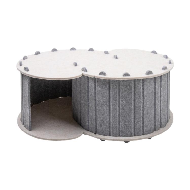 Funny Cats Tunnel Interactively Toy Round Wools Felted Pet Bed Cats Training Toy for Small Pet