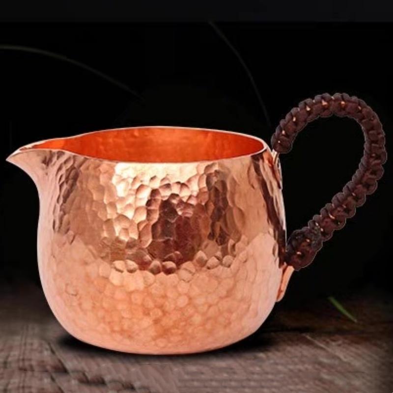 Vintage hrnek na kávu červený čistě měděný šálek, rukojeť s tkaným vzorem zesílený 350 ml hrnek na snídani, ručně vyráběný skleněný pohár na čaj nápojové nádobí nádobí na stůl