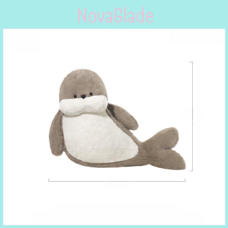 Seal Plush Toy With Long Pile Soft Stuffed Animal Pillow For Kids Gift