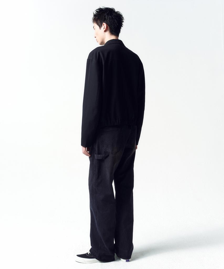 Insilence Wool Drizzler Blouson Black