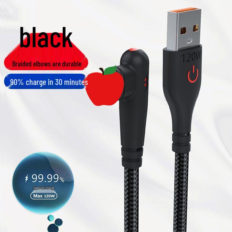High-Speed Braided 120W Type-C Charging Cable 6A Compatible with Apple, Huawei, Vivo, Xiaomi, OPPO