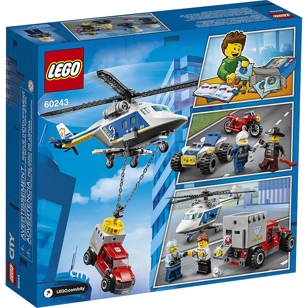 LEGO City Police Helicopter Chase 60243 Building Toy Set for Kids Ages 5 and Up