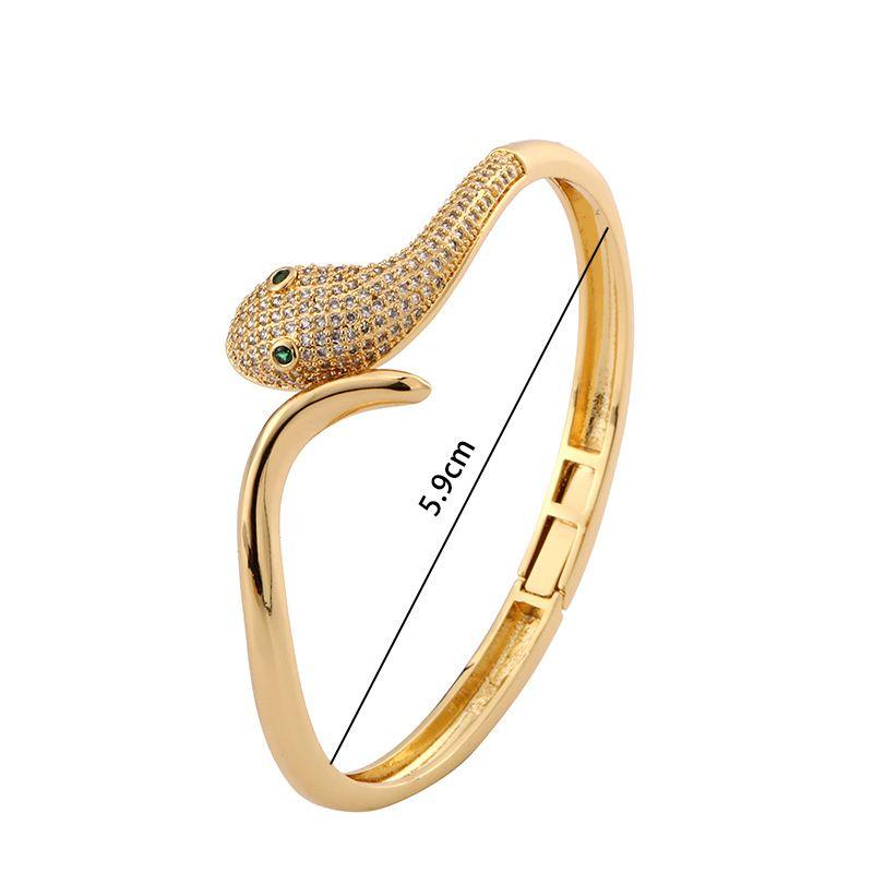Snake Bracelet for Women Ins Cold Style Fashionable Exaggerated Snake Head Bracelet Full of High-end Light Luxury Bracelet