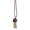 Stylish Wooden Jellyfish Pendant Necklace Featuring Faux Pearls And Adjustable Length Design Long Pull Cord Neck Chain