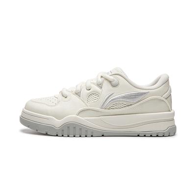 Li Ning Trendy Soft Elastic Comfortable Fashion Classic Sports Rebound Thick Sole Height Increasing Sneakers Men Sneakers Champagne-White AGCW133-1