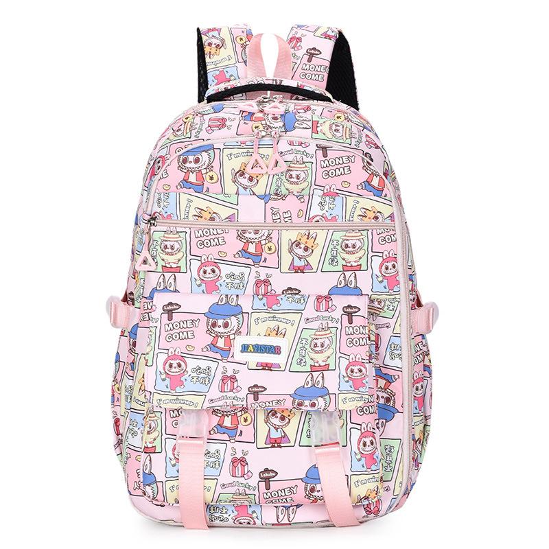 

Девочки школьный рюкзак мультяшный модный ученики начальной школы милый граффити рюкзак большой вместимости многофункциональная сумка розовый
