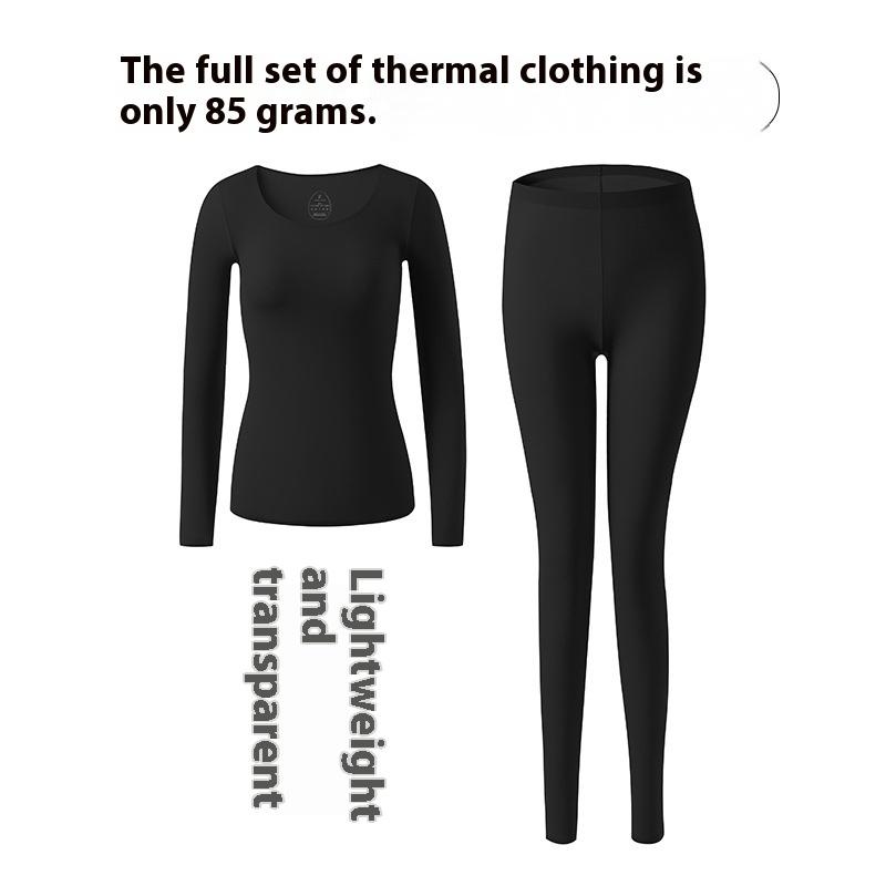 

Термобелье Женский комплект одежды и брюк на осень Зимняя увлажняющая одежда Ультратонкая косметическая одежда Нижняя рубашка M чёрный