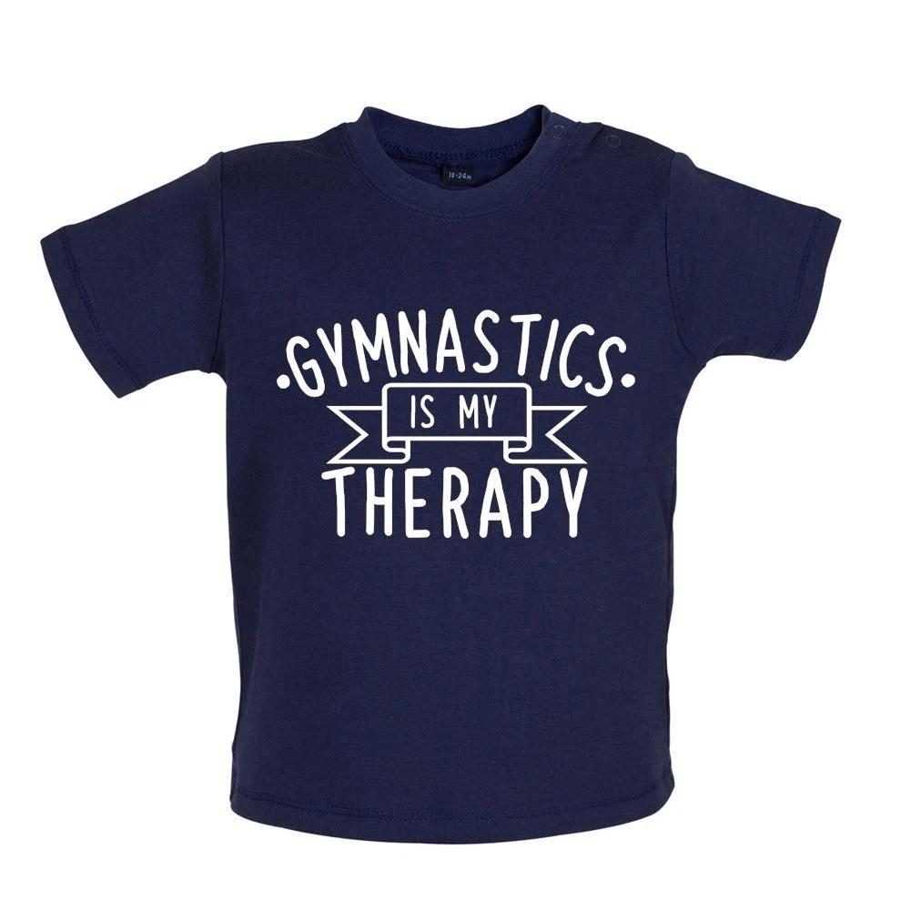 Gymnastics Is My Therapy - Baby Kids T-Shirt / Body- Boy Acrobatics Funny Gym 140