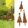 Comfortable Garden Accents 3 Pcs Christmas Tree Metal Ornament Set, Star-Topped Yard Decorations, Rustproof Durable Ornaments Lightweight Holiday