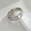 European and American Retro Engraved Stainless Steel Ring - Simple Titanium Sand Surface Jewelry