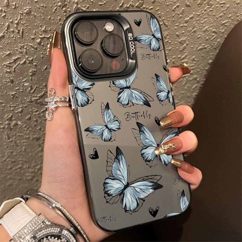 For Redmi Note 13 Pro Case For  Redmi Note 12 11 11S 10S 10 Pro Plus 13C IMD Butterfly & Letter Pattern Laser Phone Cover