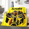 Customizable Bumblebee1 Throw Blanket – Personalized Name, All-Season Cozy Snug Blanket, Machine Washable, Personalized Blanket