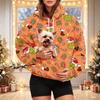 Damen Weihnachts-Print Kapuzenpullover mit Haustier-Tasche, Lässiger Feiertags-Pullover