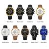 RS0053 Fashionable Luxurious Men Business Watch Elegant Quartz Wrist Watch with Leather Strap 30M Waterproof Luminous