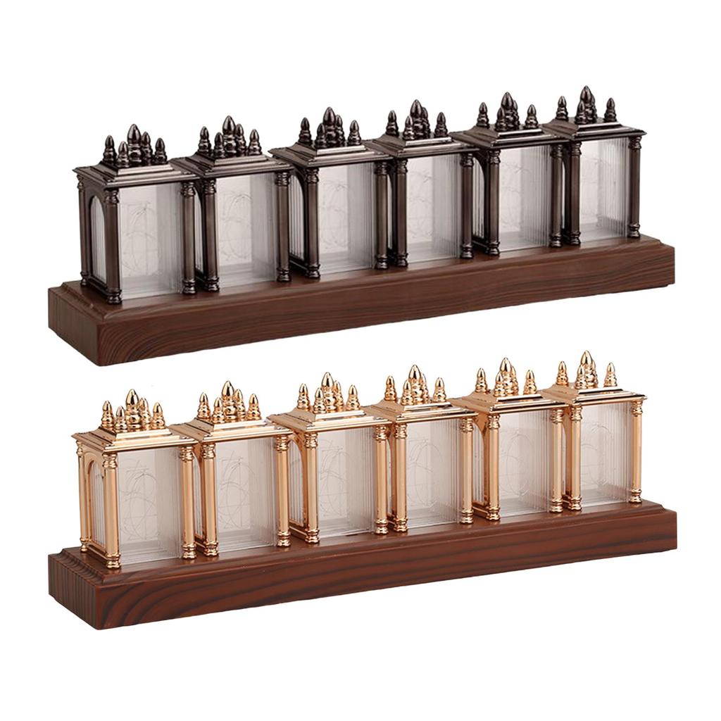 DIY Nixie Tube Clock Alarm Clock 5 Gears Brightness Adjustment LCD Screen Desk Clock for Home Bedside Living Room Bedroom Study