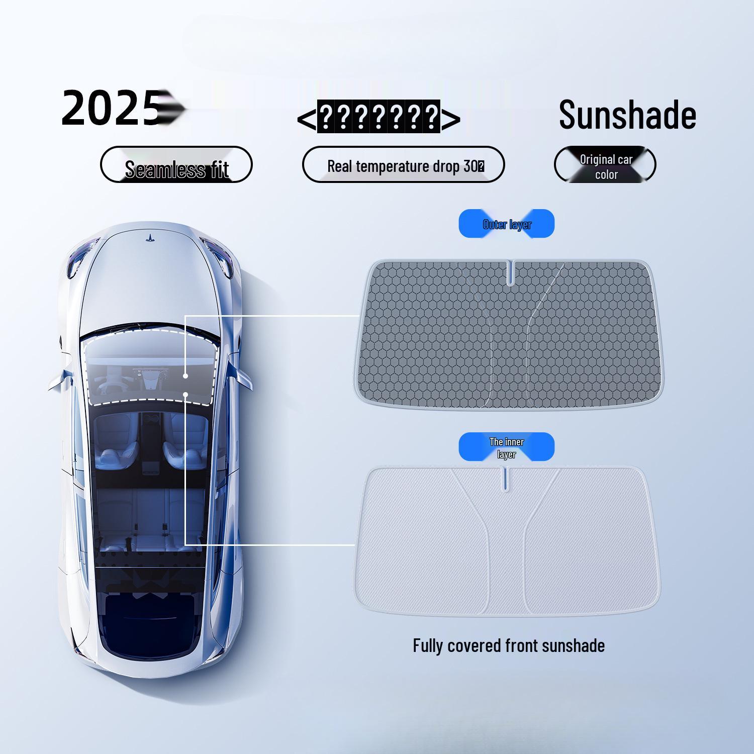 Tesla Model 3/Y Sunroof Blackout Graphene Sunshade Canopy. Tesla Model Y New Edition