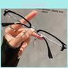 Geometrische quadratische optische Brille für Herren mit Blaulichtfilter-Linse für Business und Freizeit