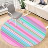 1pc Pastel Stripes Carpet for Office Non Slip, Round Carpet, Soft & Comfortable, Carpet for Office, Lightweight Round Floor Mat