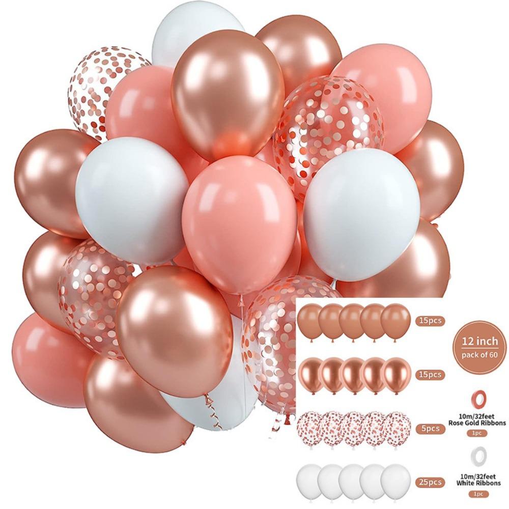 Party Balloon 12 Inch 60pcs Latex Balloon Set Birthday Party Opening Scene Props Metal Sequined Balloon