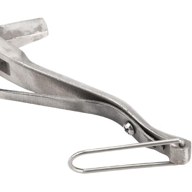 Ear Tag Plier Stainless Steel, Pig Ear Tag Pliers, Ear Tag Plier, Ergoesnomic Veterinary Ear Notcher Tool for Cattle, Sheep, Goats Identification (V