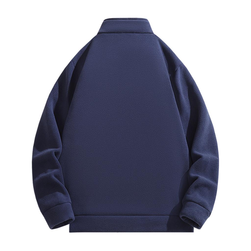 Men's Casual Solid-color Loose Zipper Sweatshirt, Men's And Women's Long-sleeved Thickened Fleece Warm Sweatshirt Jacket