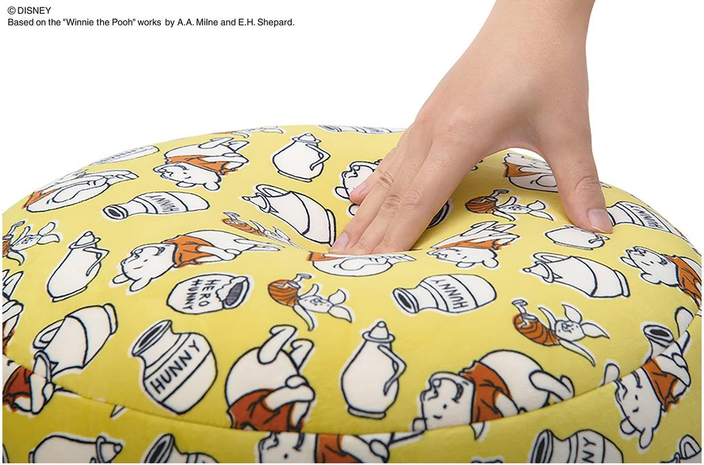 Livheart Bodenkissen, Lilafit, Disney Pooh, Groß (Ca.. 50cm Durchmesser), Rund, Innenarchitektur, 90114-03