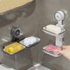 Waterproof Soap Storage Box Powerful Vacuum Suction Cup Soap Dish With Drain Holes Rust Proof Soap Holder For Bathroom And Toile