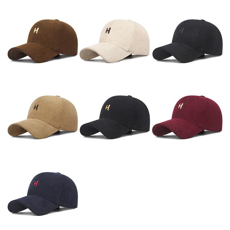 Autumn Winter Embroidery Letters Corduroy Cap Men Women Velvet Warm Baseball Cap