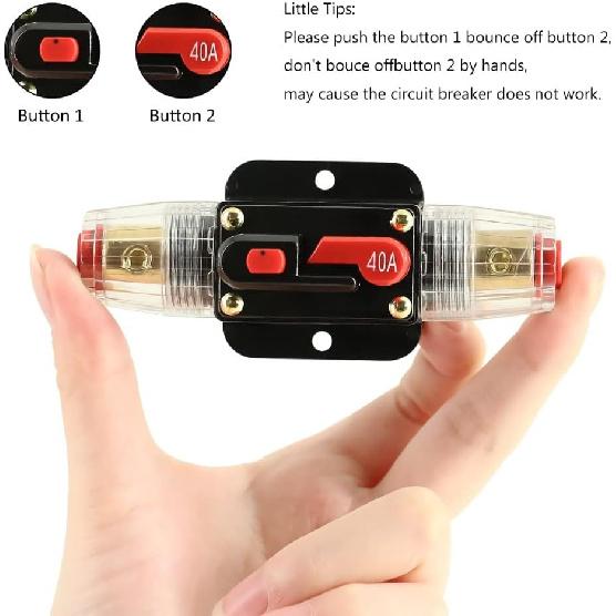 20A 30A 40A 50A 60A 80A 100A Circuit Breaker 12V 24V DC Car Truck Audio Resettable Fuse Circuit Breaker (Rated Current : 80A)