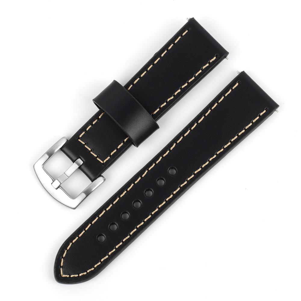 Calfskin Genuine Leather Strap 18mm 20mm 22mm 24mm First Layer Cowhide Quick Release Watch Band Smartwatch Watches Accessories