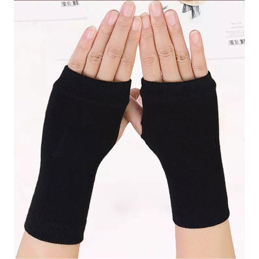 Spring and summer cotton gloves, half-finger sports dew gloves, knitted short men's and women's autumn and winter thin DIY arm cover