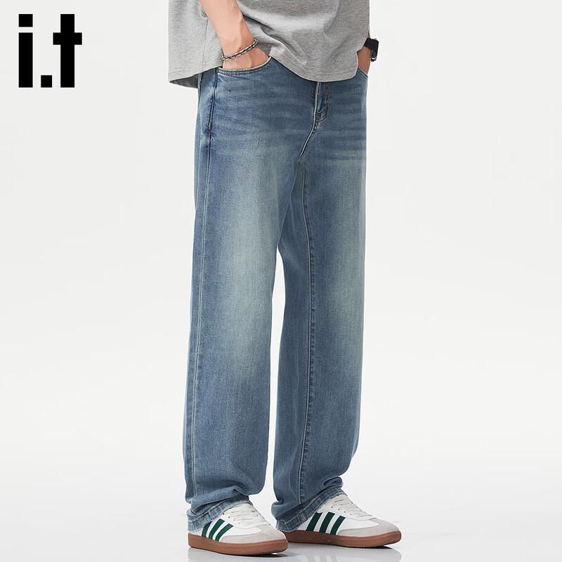 Izzue It Men's Retro Loose Straight Jeans