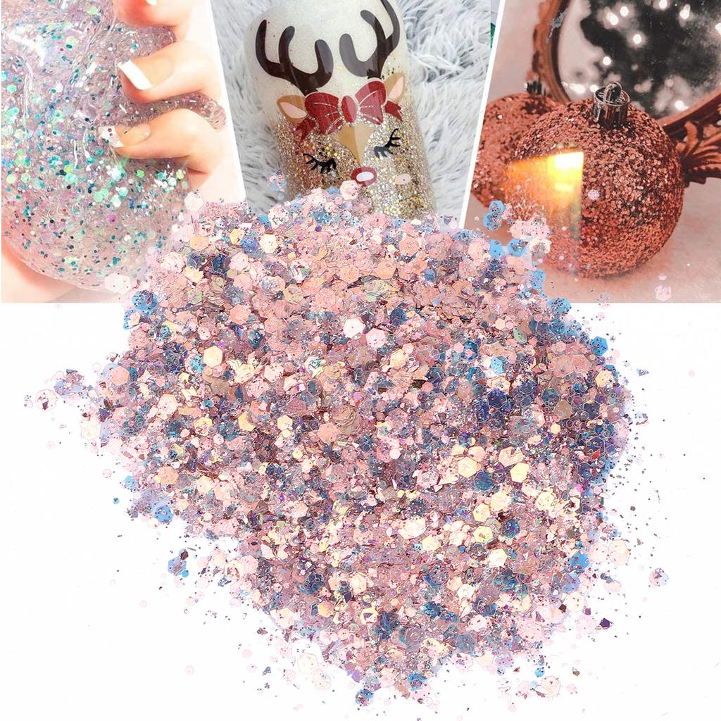 Nail Glitter Sequins Powder Mixed Flakes Sparkling Shining Nail Art Decoration 50gYJ01