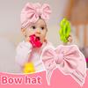 European And American Children's Solid Color Hat, Baby Bow Headband Cap, Newborn Solid Color Fetal Cap, Multi-color
