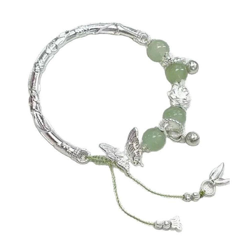 Brățară cu Mărgele de Sticlă Lanț cu Pandantiv Mărgele Norocoase Împletit Brățară din Aliaj Pandantiv Cadou Brățară Elastică Stil Chinezesc Bijuterii pentru Încheietură