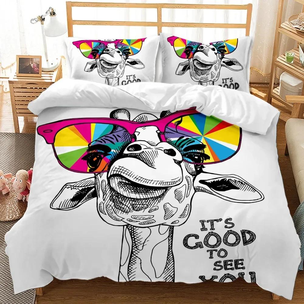 Alpaca Duvet Cover Boys Girls Alpaca With Headphones Duvet Cover Cartoon Alpaca Polyester Comforter Cover Double Queen King Size