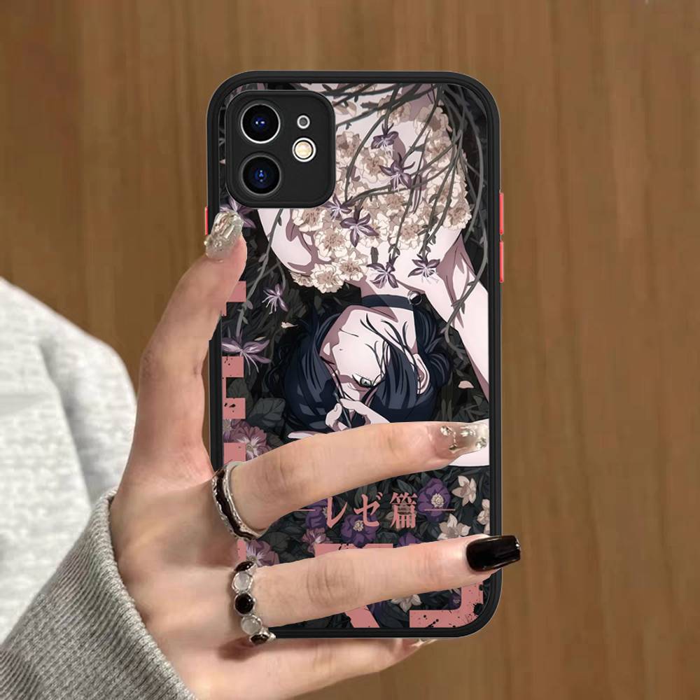 Anime C-Chainsaw Man For IPhone 16 15 14 Plus 13 12 11 Pro Max X XS MAX Translucent Matte Shockproof Cover