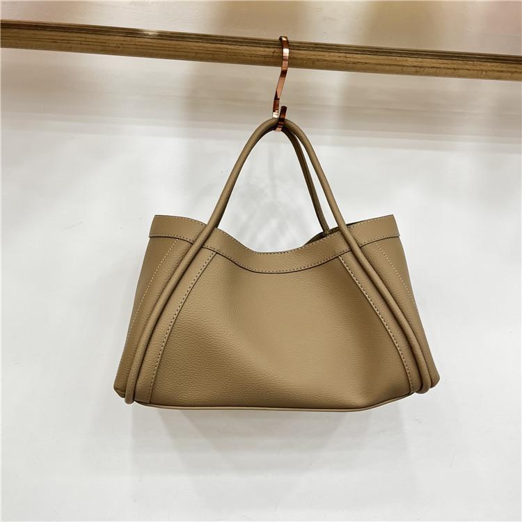 Large Capacity, Simple Style, Versatile Commuting, Lychee Patterned Soft Leather Shoulder Bag, Crossbody Carrying Handle, Mother
