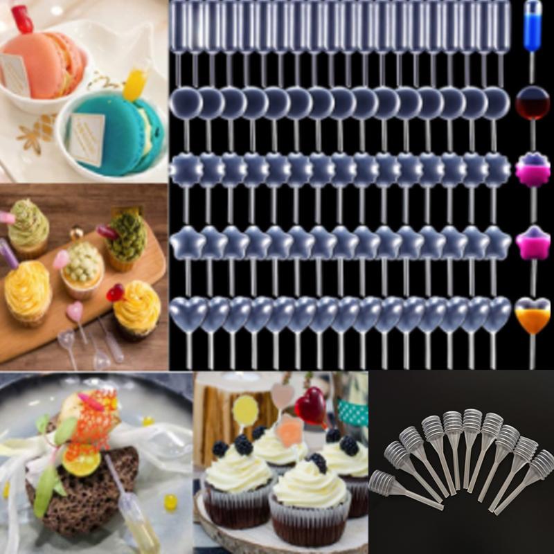 50/100pcs 4ml Sauce Droppers For Cupcakes Ice Cream Sauce Ketchup Pastries  Stuffed Dispenser Mini Squeeze Transfer Pipettes